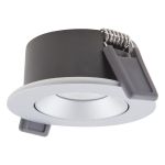 Ledvance Faretti LED Air Adjust Aluminium Argento 4W 320lm 36D - 930 Luce Calda | Ritaglio 68mm - IP23 - Miglior resa cromatica - Dimmerabile